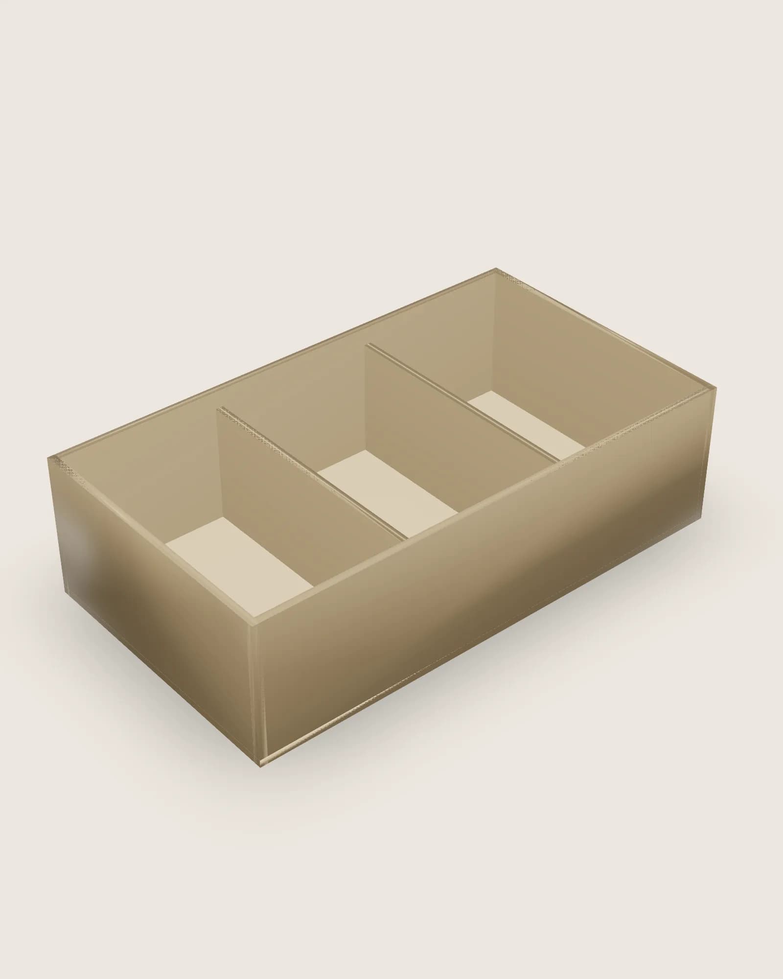 Organizer na biurko Trio — PETG, kolor piaskowy