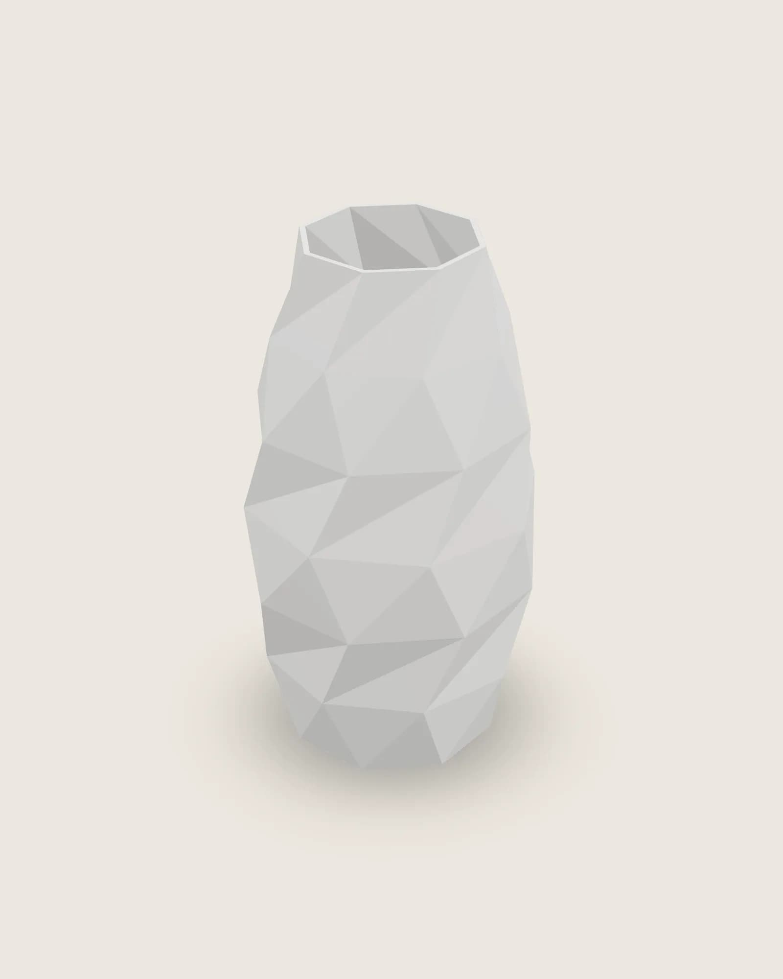 Wazon geometryczny — PLA, kolor biały